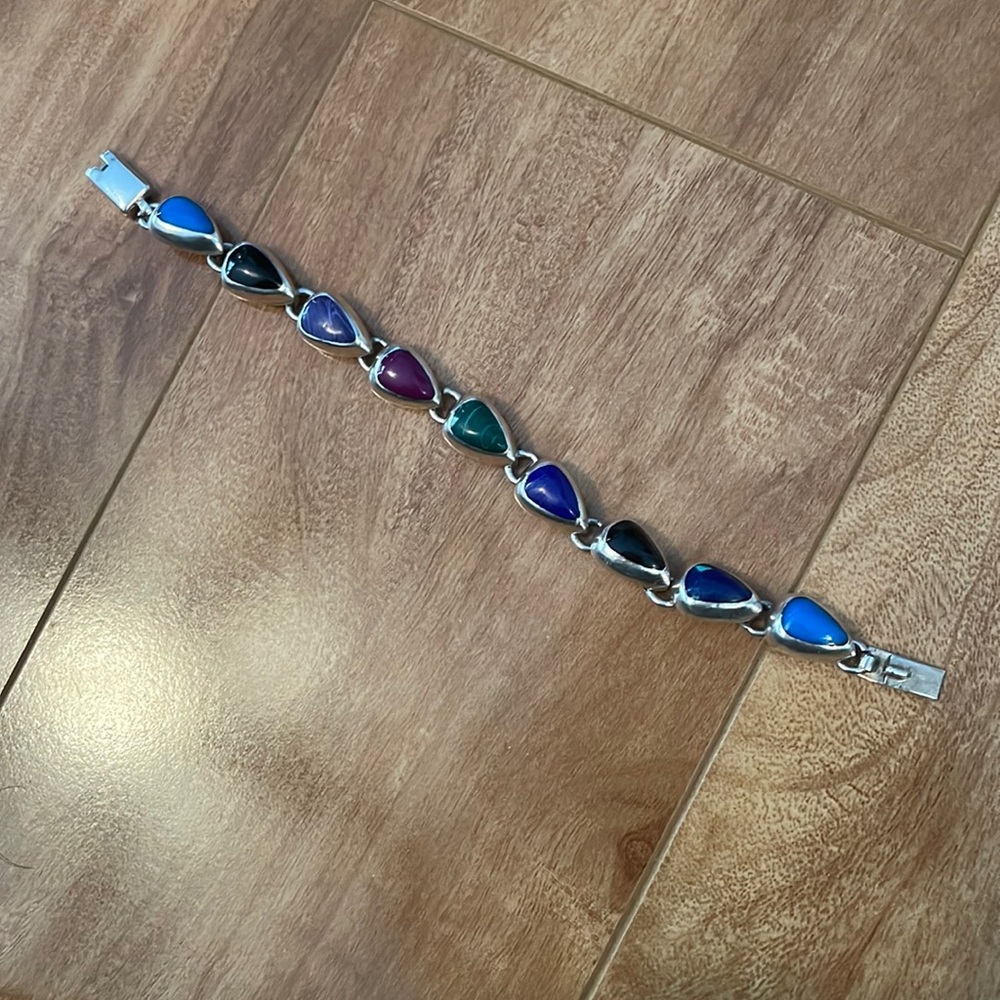 Multi colored sterling bracelet